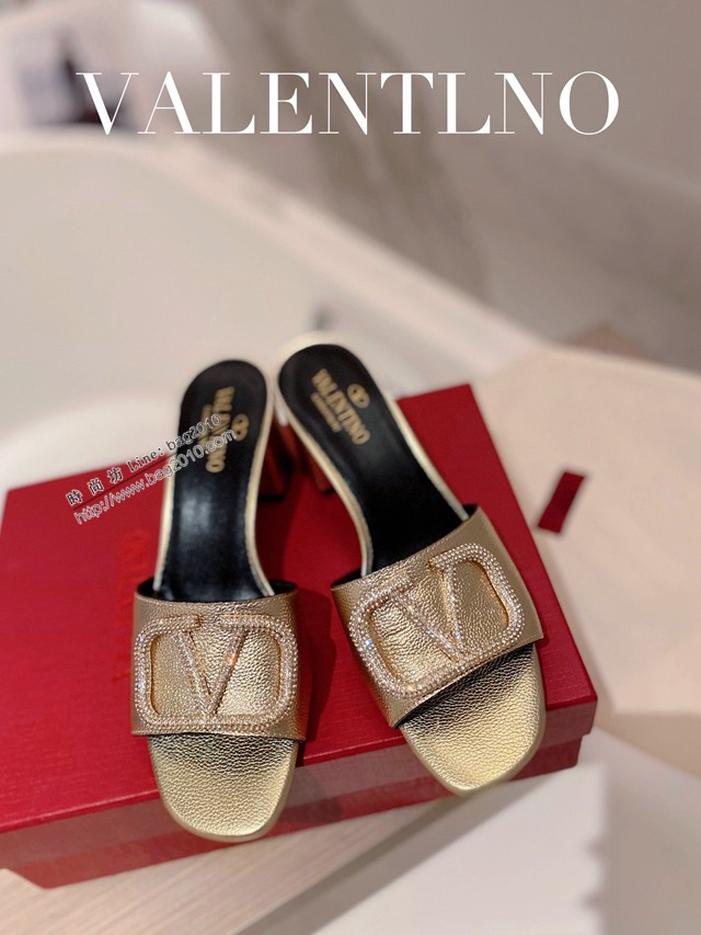 Valentino專櫃原版華倫天奴春夏新款女士拖鞋高跟涼拖鞋 dx2962